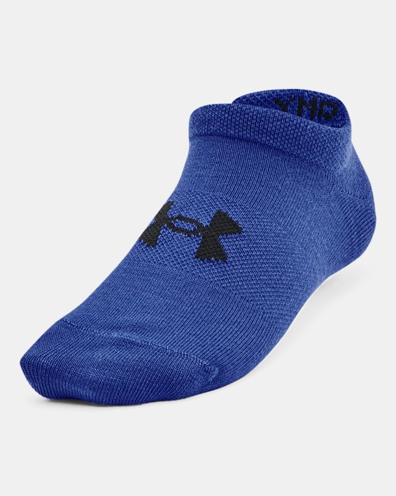 Boys' UA Essentials No Show Socks in Blue image number 1